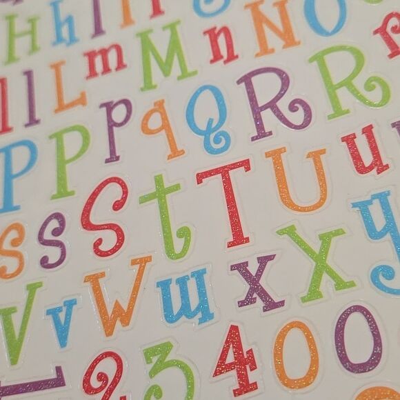 Alphabet stickers planner 2 packs seen colorful black a b c d black glitter red - Picture 9 of 15